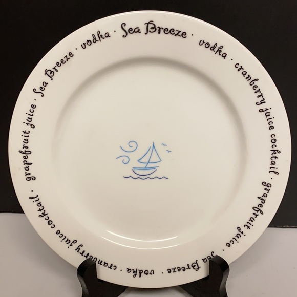 Pottery Barn Bar Lingo Cocktail Themed Appetizer Plates Set of Four 8”D - Picture 5 of 10